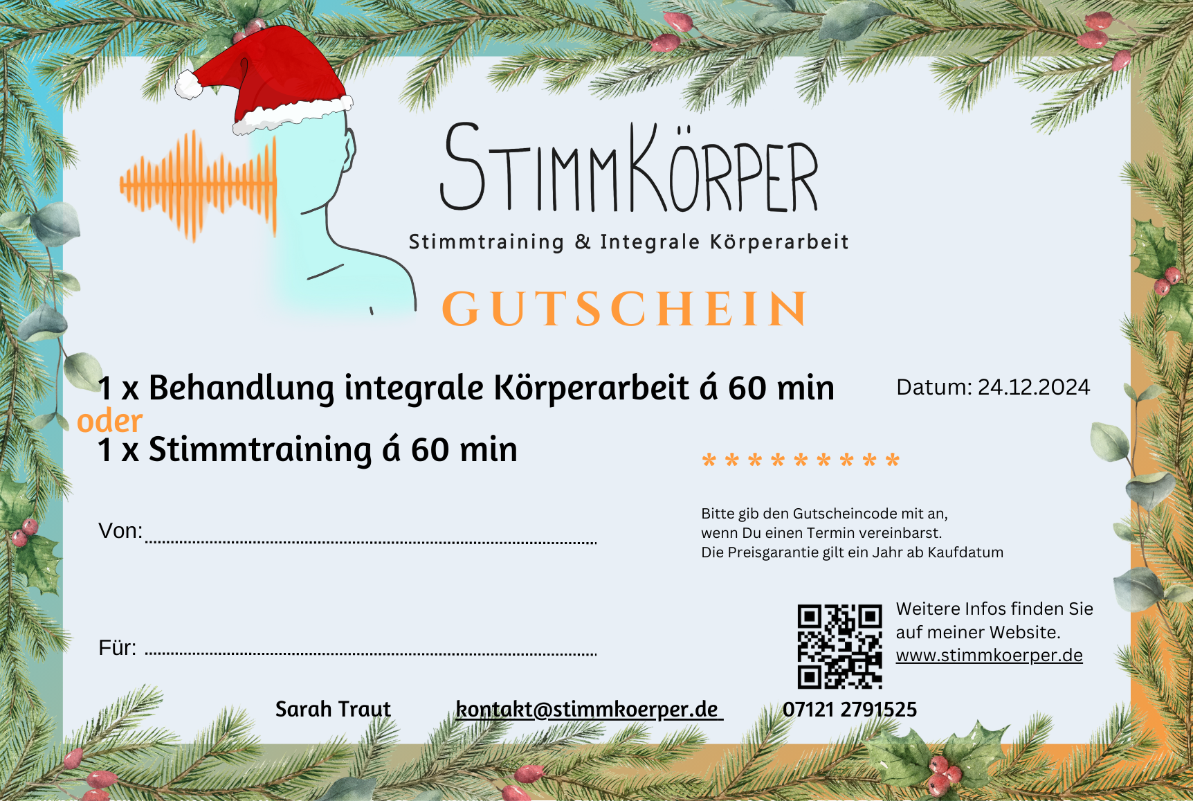 Weihnachts Gutschein